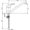 Grifo Monocomando Lava-Vajilla Bica Horizontal