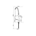 Single lever faucet, bench spout, industrial high spout