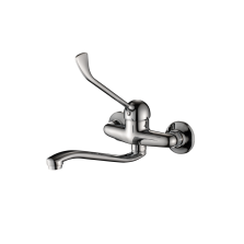 Wall sink mixer, swivel spout